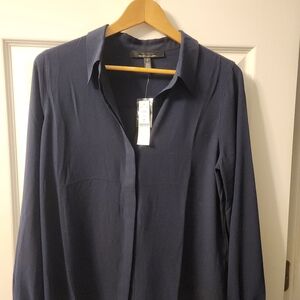 White House Black Market Navy Blue Shirt (NWT)